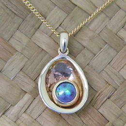 Gold Paua shell Pendant